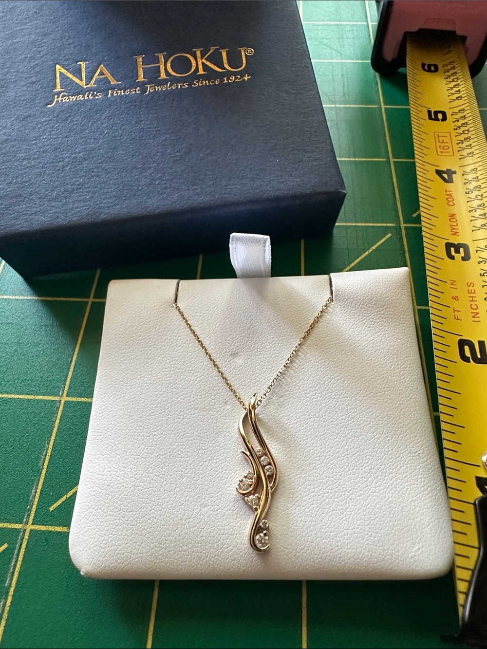 Na Hoku Yellow Gold Diamond Waterfall Collection Pendant Necklace